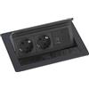 Evoline Flip Top Push S - Presa da incasso a 2 prese con USB A & USB C, 230 V - 3500 W, colore: Nero