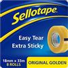 ‎Henkel Ltd Sellotape Original Golden Tape Roll Non-static Easy-tear Small 18mmx33m Ref 1443