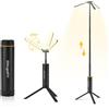 BougeRV Lampada Campeggio T1, Autonomia 8-102h, Telescopica 1,68m, Nera | IPX5,