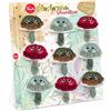 Trudi Mini Funghi Xmas (9pz) Trudi | Soggetti autunnali o natalizi in peluche, decorazioni albero di Natale | 10x16x9cm l'uno| Decorazioni Funghi | modello 29364