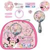 CERDÁ LIFE'S LITTLE MOMENTS Set di bellezza per ragazze con accessori per capelli Minnie Mouse - Beauty case con specchio, elastici e forcine per bambini - Set completo per acconciature e giocare con design ufficiale Disney