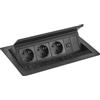EVOline Flip Top Push DATA M 3 x Schuko + 2 x caricabatterie USB + nero