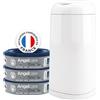 Angelcare Dress Up - Mangiapannolini + 3 Ricariche / 540 Pannolini | Sportello Ermetico - Tecnologia Anti-Odore - Antibatterico - 41 Pannolini T1 - Ricariche Incluse - Made in France
