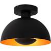Lucide Siemens - Lampada da soffitto, diametro: 25 cm, 1 x E27, colore: Nero