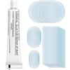 OSDUE Adesive per Gommoni PVC, 21 Pezzi PVC Kit di Riparazione Piscina con Colla