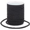PH PandaHall 20m Corda Nylon Intrecciato 5mm Cordino Decorativo Ritorto Nero
