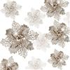 Gwhole 21 Pezzi Fiori per Albero di Natale Champagne Poinsettia Glitter Fiore