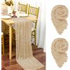 YMHPRIDE 2 Pezzi Runner da Tavola in Garza Beige 90 x 400cm Marrone Chiaro Ru
