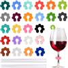 Luxvara 24 Pezzi Silicone Segnabicchieri,Ciondoli In Silicone Per Bicchieri Di Vino M