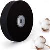 Naler 25mm Fettuccia Cotone per Cucito Nastro Cotone Nero Cinghia 15M Str