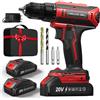 FAHEFANA Trapano Avvitatore Batteria con 2 Batterie, 20V Avvitatore a Batteria Max 42Nm,