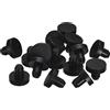 Quarkzman Tappi gomma silicone 5.5-5.8mm, nero, 32 pz laboratorio, resistente 250°C