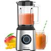 Taurus - Frullatore a Bicchiere Potente Prior Inox 1500W | 2 Velocità + TURBO | Caraffa in Vetro 2L | Lame a 6 Fili | Acciaio Inossidabile | Base Antiscivolo | BPA Free