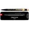 Caran d'Ache Matita meccanica 849 Horse Black 0,5 mm Swiss Made in alluminio nero con motivi di cavallo dorato, mina HB, regalo di design, MF0844.525