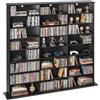 VEVOR Mobiletto Armadietto 142 x 22 x 130 cm Porta DVD CD Libri Giochi Multimediale 24 Scomparti 8 Ripiani, Armadio Autoportante Salvaspazio per CD DVD Dischi di Giochi per Studio Soggiorno Casa, Nero