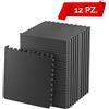 FFitness TAPPETO PUZZLE TAPPETINO FITNESS PALESTRA MULTIUSO SCHIUMA EVA 12PZ 60X60CM NERO