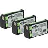 vhbw 3x Batteria per Sennheiser SKP 500 G4, SKP 500 G3 1500mAh 2,4V