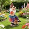 Statuina decorativa gnomo da per giardino in resina con per patio e per giardino
