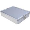 Scatole Portaoggetti Rettangolari in Metallo Finitura Argento 30x20x6,5cm Impila