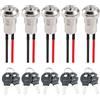 da 5 per interruttore a Chiave in Metallo Precablato 12mm ON OFF per Appl
