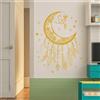 Adesivo murale Eid Mubarak per mandala in oro con luna e per stella per interni