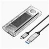 Orico Case per disco M.2 NVMe TCM2-G20 USB-C 3.2 20Gb/s - Argento trasparente