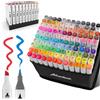 Abeier 120 Colori Pennarelli Punta Marcatori,Brush & Chisel Tip artistici Pennello Mark