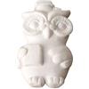 PuntoCasaStore 12 gesso gessetto | gufo gufetto laurea bianco 4,4x2,7 cm | bomboniera applicazi