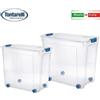 Tontarelli Combi Box Contenitore con Ruote e Coperchio 67/85 L Trasparente Oceano