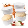 Relaxdays Set di 4 contenitori per impasto in silicone bianchi | congelabili, 6,5 x 14,5 cm, fino a 350 g con coperchio