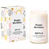 GOVALIS Candela profumata di buon compleanno | 100% cera di soia naturale | 100 ore, grande candela profumata in bicchiere, odore dolce, regalo di compleanno originale per amici, familiari, decorazione, yoga,