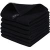 Homaxy Strofinacci da cucina in 100% cotone, ultra morbidi, assorbenti, ad asciugatura rapida, 30 x 30 cm, confezione da 6, colore nero