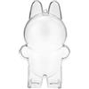 Transwon Labubu - Custodia protettiva per macaron, motivo: The Monsters Macaron, espositore in acrilico con cinturino in silicone, colore: bianco e trasparente