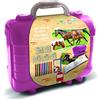 Multiprint Valigetta Travel Set Cavalli, Made in Italy, Album da Colorare, con Puzzle e Matite, Set Timbrini Bimbi, in Legno e Gomma Naturale, Inchiostro Lavabile Atossico, Idea Regalo, Art.42895