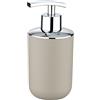 WENKO Dispenser sapone Brasil taupe - infrangibile Capacità: 0.32 l, TPE, 7.3 x 16.5 x 9 cm, Tortora