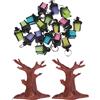 20 Pcs Mini Luce Notturna Albero Finto Alberi Miniatura Miniature Resin Statues