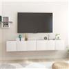 vidaXL Mobili Porta TV Sospesi 3 pz Bianco 60x30x30cm