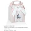Subitodisponibile SCRIGNO ROSA perlescente scatola portaconfetti con nastro e targhetta 040O