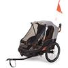 BOBIKE 8616000001 - Rimorchio e passeggino per bicicletta multifunzionale facilmente ripiegabile per 1 o 2 bambini in a colori Grigio