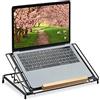 Relaxdays Supporto per Laptop da 14 Pollici, Mesh Metallo, Porta PC ventilato, Regolabile, Nero