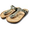 BIRKENSTOCK Sandali da uomo unisex Birkenstock Gizeh verdi infradito in Birko Flor taglia 41