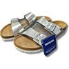 BIRKENSTOCK Sandali da donna Birkenstock Arizona argento ciabatte in pelle taglia 40