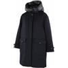 Woolrich Double Wool 2IN1 Parka Donna Giacca S Giù Cappuccio Medio Alto Collo