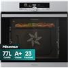 Hisense BI350XPZ - Forno Elettrico da Incasso Ventilato Multifunzione con Grill, Cavità XXL 77 Litri, 60 cm, 23 Cotture, Funzioni Autocooking e Pizza Pro, Classe A+, Inox