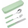 Set di Posate da Viaggio con Custodia in Acciaio Inox Portatile, per Ufficio