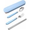 Set di Posate da Viaggio con Custodia in Acciaio Inox Portatile, per Ufficio