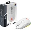 msi CLUTCH GM11 BIANCO - Gaming Mouse - Sensore ottico da 5000 DPI, simmetrico, 10M+ Click Switch, 6 pulsanti, 1ms di latenza, RGB Mystic Light, 89g - Cablato