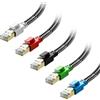Orbram Cavo Ethernet Cat 8 da 2,1 m, confezione da 5 pezzi, multicolore, in nylon intrecciato ad alta velocità, resistente, cavo di rete LAN patch RJ45, 40 Gbps, 2000 MHz, schermato a parete, per interni ed