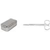GIMA 26654 Scatola Acciaio Inossidabile, 20 x 10 x H 6 cm & Forbici Spencer Levapunti, Misura 13 cm, in Acciaio Inox