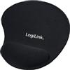 LogiLink Mousepad with Gel Wrist Rest - Black Black Single